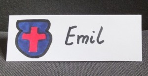 Tarjetas de lugar para la fiesta de cumpleaños de un caballero infantil Tarjetas de lugar para la fiesta de cumpleaños de un caballero infantil