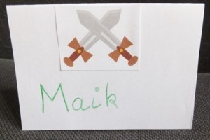 Tarjetas de lugar para la fiesta de cumpleaños de un caballero infantil Tarjetas de lugar para la fiesta de cumpleaños de un caballero infantil