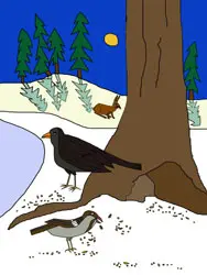 Dibujos para colorear - animales en invierno Dibujos para colorear - animales en invierno