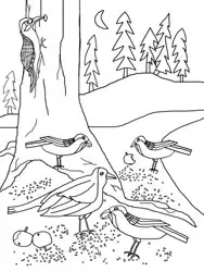 Dibujos para colorear - animales en invierno Dibujos para colorear - animales en invierno