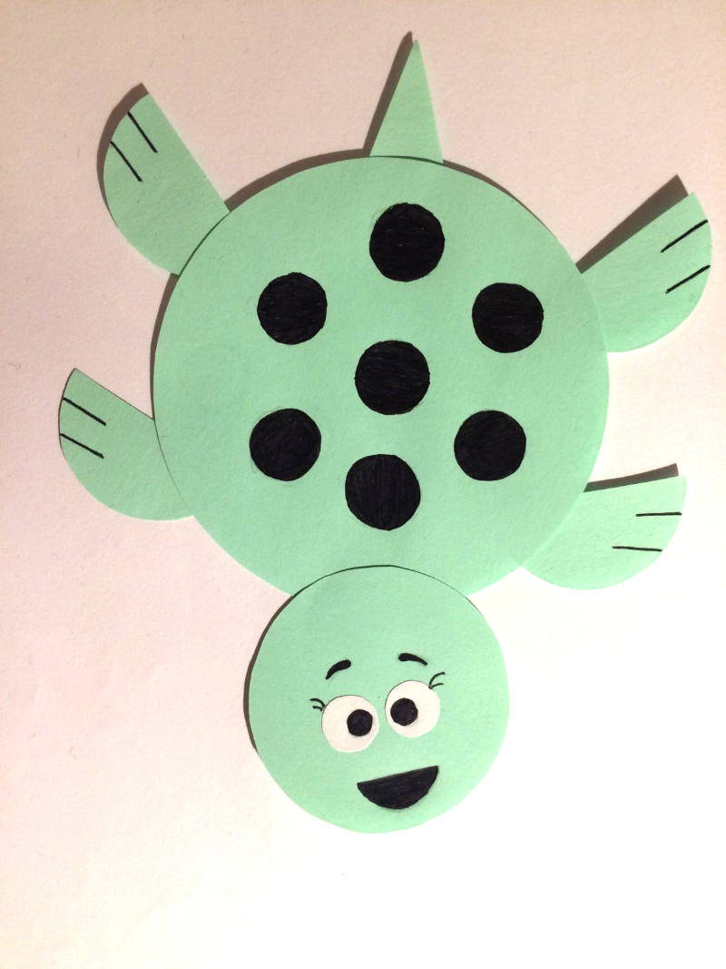 Tortuga - Manualidades con círculos de papel