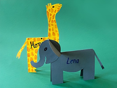 Tarjeta de lugar de elefante Tarjeta de lugar de elefante